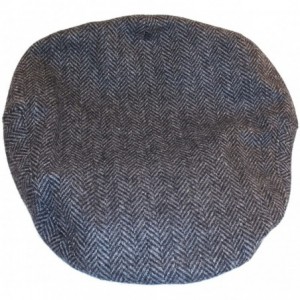 Newsboy Caps 100% Wool Irish Flat Cap Gray Herringbone - CB18D6UE87Y $43.24