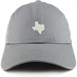 Baseball Caps Texas State Map Embroidered Low Profile Soft Cotton Dad Hat Cap - Grey - C718D4ZTKMZ $34.08