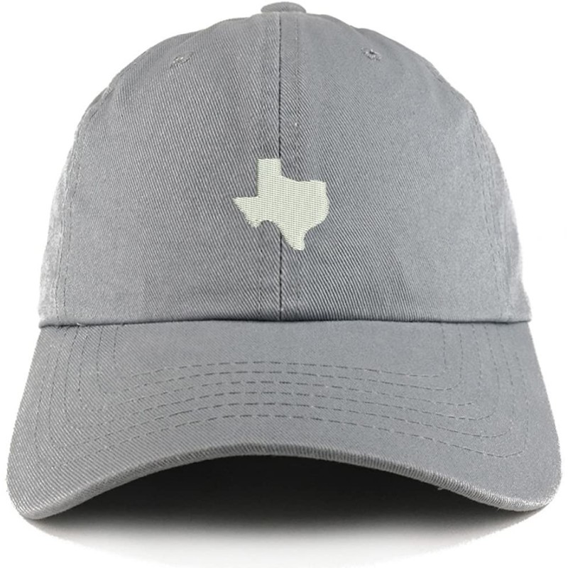 Baseball Caps Texas State Map Embroidered Low Profile Soft Cotton Dad Hat Cap - Grey - C718D4ZTKMZ $21.97