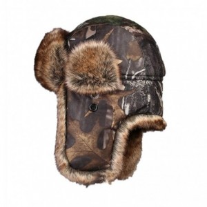 Skullies & Beanies Unisex Russian Warm Fur Ski Winter Hunting Trapper Bomber Hat - Brown Camouflage - C318LT7UKE2 $63.53