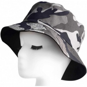 Bucket Hats Reversible Bucket Hats for Women- Trendy Cotton Twill Canvas Leather Sun Fishing Hat Fashion Cap Packable - CU196...