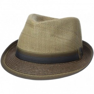 Fedoras Men's Matte Raffia and Braid Fedora - Brown - CA11C8OEV03 $63.71