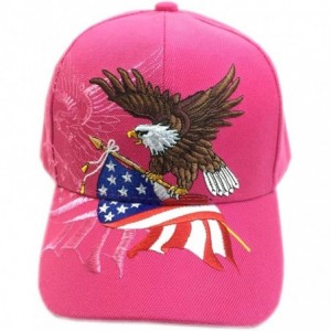 Baseball Caps Patriotic American Flag Design Baseball Cap USA 3D Embroidery - Hot Pink - CJ12BF3HSLL $17.07