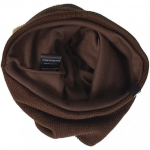 Skullies & Beanies Mens Slouchy Long Oversized Beanie Knit Cap for Summer Winter B08 - Triple Striped Brown - CX12MZ7Z61Q $13.60