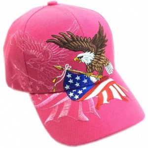 Baseball Caps Patriotic American Flag Design Baseball Cap USA 3D Embroidery - Hot Pink - CJ12BF3HSLL $17.07