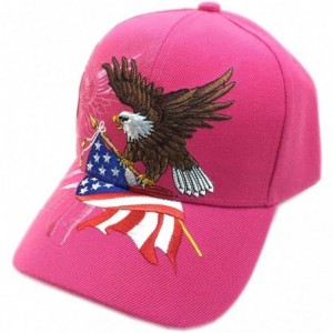 Baseball Caps Patriotic American Flag Design Baseball Cap USA 3D Embroidery - Hot Pink - CJ12BF3HSLL $17.07