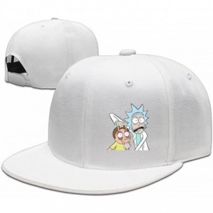 Baseball Caps Unisex Snapback Baseball Cap Peaked Hat Adjustable Flat Brim Hip Hop Cap - White - CL18GYCDHT3 $13.95