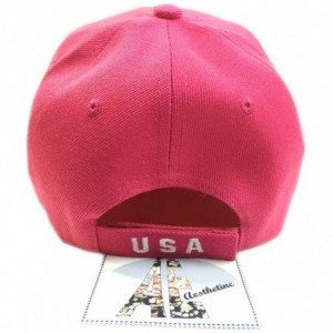 Baseball Caps Patriotic American Flag Design Baseball Cap USA 3D Embroidery - Hot Pink - CJ12BF3HSLL $17.07