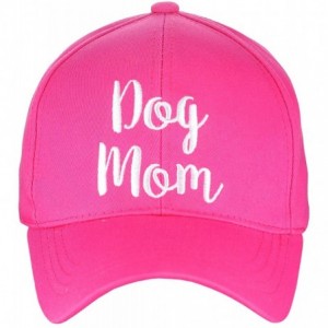 Baseball Caps Women's Embroidered Quote Adjustable Cotton Baseball Cap - Dog Mom- Hot Pink - C9180OS0WK7 $17.14