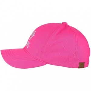 Baseball Caps Women's Embroidered Quote Adjustable Cotton Baseball Cap - Dog Mom- Hot Pink - C9180OS0WK7 $17.14