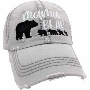 Baseball Caps Women's Customizable- Choose Cub Number- Mama Bear Baseball Cap - Lightgrey/Customized - CG18CRIRTHS $36.22