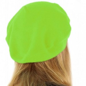 Berets Classic Winter 100% Wool Warm French Art Basque Beret Tam Beanie Hat Cap Lime - CR186869L3A $8.61