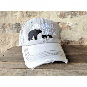 Baseball Caps Women's Customizable- Choose Cub Number- Mama Bear Baseball Cap - Lightgrey/Customized - CG18CRIRTHS $36.22