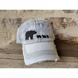 Baseball Caps Women's Customizable- Choose Cub Number- Mama Bear Baseball Cap - Lightgrey/Customized - CG18CRIRTHS $36.22