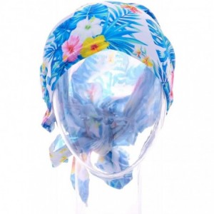 Skullies & Beanies Women Chemo Headscarf Pre Tied Hair Cover for Cancer - Blue Leaves - C9198KMX2GK $14.67