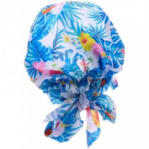 Skullies & Beanies Women Chemo Headscarf Pre Tied Hair Cover for Cancer - Blue Leaves - C9198KMX2GK $14.67