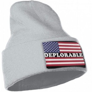 Skullies & Beanies Deplorable American Flag Men Women Knit Hats Stretchy & Soft Ski Cap Beanie - Gray - CP18LKT3KHZ $12.16