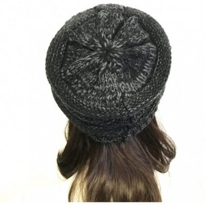 Skullies & Beanies Winter Thick Knit Beanie Slouchy Beanie for Men & Women - Two Tone- Charcoal Gray - CZ12N38EC68 $10.93