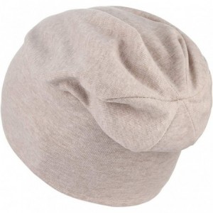 Skullies & Beanies Women Men Slouch Skull Cap Oversize Knit Beanie Hat Long Baggy Hip-hop Winter Summer Hat - Off-white - CZ1...