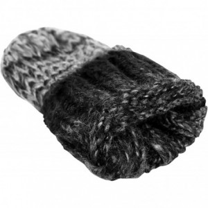Skullies & Beanies Adult Women's 3 Piece Winter Set - Pompom Beanie Hat- Scarf- Mittens - Black/Grey Gloves No Lined - CJ18HA...