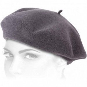 Berets Women's Paris Wool Beret - Anthracite - CV11E7ELXJ9 $32.95