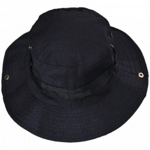 Cowboy Hats Fishing Sun Boonie Hat Waterproof Summer UV Protection Safari Cap Outdoor Hunting Hat - Black - CY18TKU35L8 $18.89