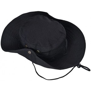 Cowboy Hats Fishing Sun Boonie Hat Waterproof Summer UV Protection Safari Cap Outdoor Hunting Hat - Black - CY18TKU35L8 $8.70