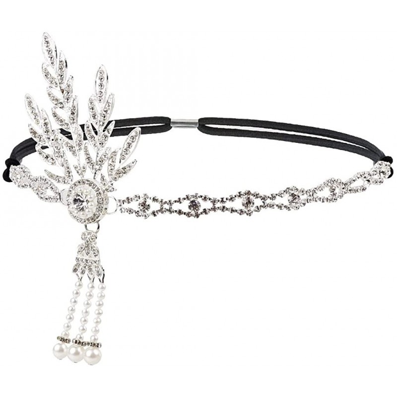 Headbands Rhinestone Headpiece 1920s Medallion Accessories - 31-d-silver - CK194HK2GRG $13.01