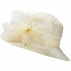 Sun Hats Womens Kentucky Derby Floral Wide Brim Church Dress Sun Hat A323 - Beige - CE18DH7NWGE $20.75