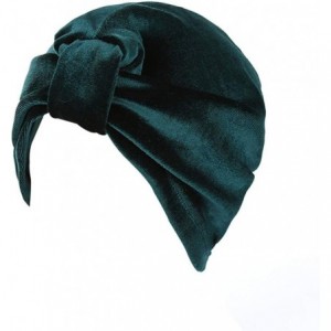 Skullies & Beanies ❤Women Indian Style Velvet Turban Hat Bandana Chemo Head Wrap Muslim Headscarf (Green-2) - Green-2 - CD18L...