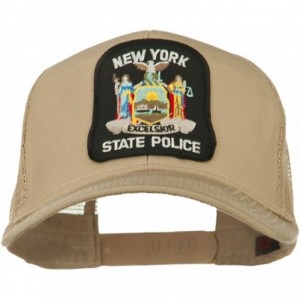 Baseball Caps New York State Police Patched Mesh Back Cap - Khaki - CR11ND58HTR $21.29