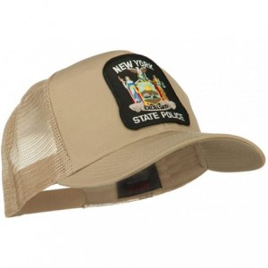 Baseball Caps New York State Police Patched Mesh Back Cap - Khaki - CR11ND58HTR $21.29