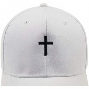 Baseball Caps Cross Embroidery Baseball Cap-Adjustable Structured Dad Hat for Men Women Sun Hat - White - C118T5MADCY $8.88