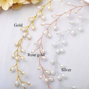 Headbands Bride Wedding Headband Pearl Hair Vine Braid Headpieces Bridal Hair Accessories for Women(Sliver) - Sliver - CR18OY...