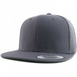 Baseball Caps Flexfit Oversize XXL Structured Blank Flatbill Snapback Cap - Charcoal - CT18LNGYT02 $19.17