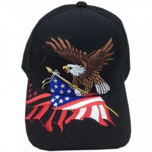 Baseball Caps Patriotic American Flag Design Baseball Cap USA 3D Embroidery - Black 1 - C8189I35A0A $15.61