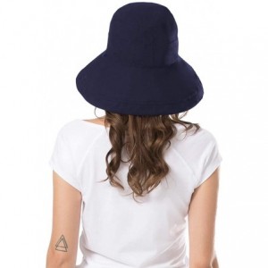 Sun Hats Women Wide Brim Sun Hats Foldable UPF 50+ Sun Protective Bucket Hat - Printing-navy - C318T46KLQN $14.70