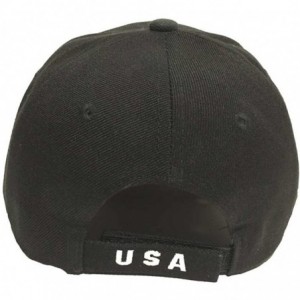 Baseball Caps Patriotic American Flag Design Baseball Cap USA 3D Embroidery - Black 1 - C8189I35A0A $15.61