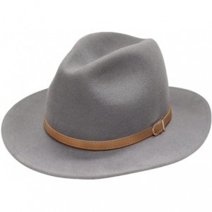 Fedoras Pmw91 Wide Brim Wool Felt Fedora Hat - Pmw90n Gray - CL12CHXUZD1 $17.91