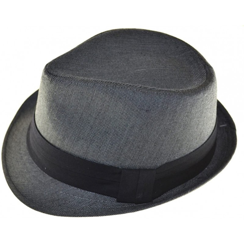 Fedoras Men's Fedora Black Band L/xl Charcoal Gray - CH11965H7PN $20.79