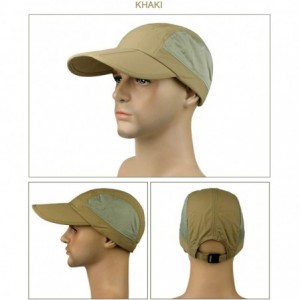 Sun Hats Outdoor Quick Dry Baseball Cap Foldable UPF 50+ with Long Bill Portable Sun Hats for Men and Women - Dark Khaki - CZ...