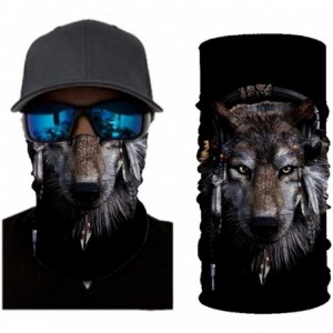 Balaclavas Cool Animal Print Seamless Bandana Rave Dust Wind Sun Protection Scarf Neck Balaclava - Wolf Indian - CF1904KGX62 ...