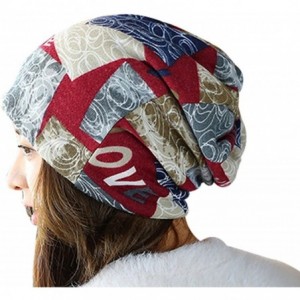 Skullies & Beanies Women Slouchy Long Beanie Knit Caps Scarf Hip-hop Ski Skull Knit Hat - Red - CQ185RKICOY $10.80