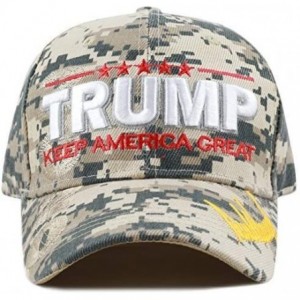 Baseball Caps Trump 2020 Keep America Great 3D Embroidery American Flag Baseball Cap - 019 Digital Camo - C918WO7554C $9.67