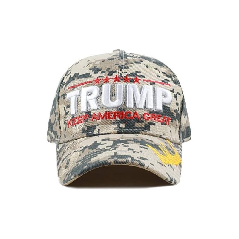 Baseball Caps Trump 2020 Keep America Great 3D Embroidery American Flag Baseball Cap - 019 Digital Camo - C918WO7554C $9.67