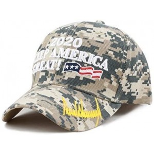 Baseball Caps Trump 2020 Keep America Great 3D Embroidery American Flag Baseball Cap - 019 Digital Camo - C918WO7554C $9.67