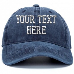 Baseball Caps Custom Ponytail Baseball Cap Personalized Messy Bun Hat Mesh Visor Trucker Hat - Denim Navy - CQ18GZHQ0C3 $17.87