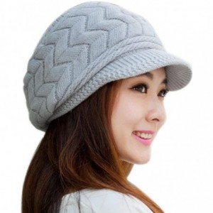 Skullies & Beanies Hats for Women- Fashion Women Hat Winter Skullies Beanies Knitted Hats Cap - Gray - CZ1886W6QI2 $11.60