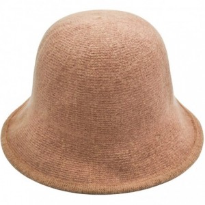 Fedoras Womens Winter Wool Bucket Hats Warm Solid Fedora - Camel - CF18AO59GGW $12.33