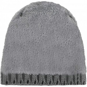 Skullies & Beanies Womens Beanie Winter Cable Knit Faux Fur Pompom Ears Beanie Hat - Grey Hat Coffee Ball - CZ1923AHXAR $16.80